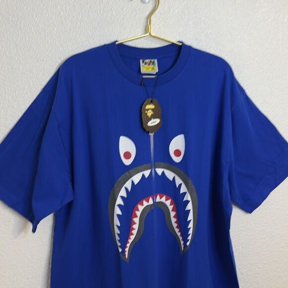 NWT- BAPE -Shark Tee- Dark Blue- Size XXL - Picture 3 of 13